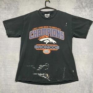 Vintage Lee Sport Denver Broncos American Football Team Shirt Mens Large Black